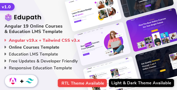 Edupath – Angular 19 Online Courses & Education LMS Template – 0 Sold!