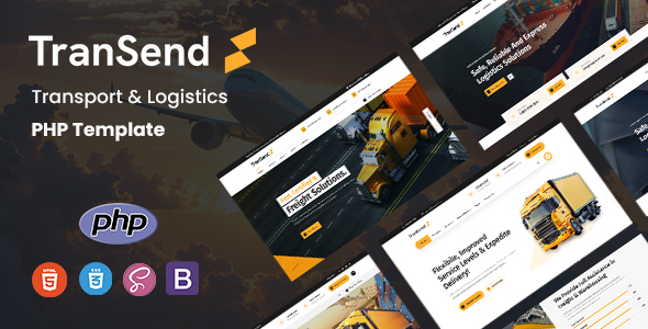 TranSend – Transport & Logistics PHP Template – 0 Sold!