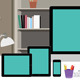 Designer Desk with Responsive Design Mockup - GraphicRiver Item for Sale