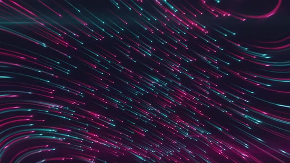 Abstract Neon Background From Light Lines Swirling in Space alt