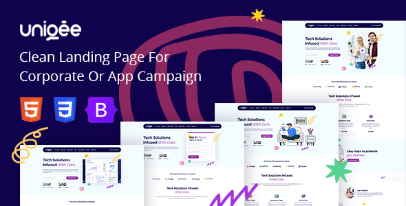 Uniqee – Coporate & App Campaign Bootstrap Template – 0 Sold!