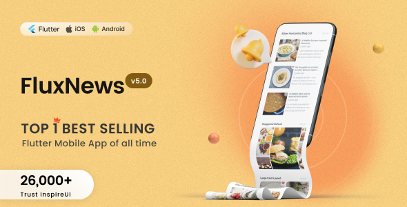 FluxNews - Flutter mobile app for Wordpress