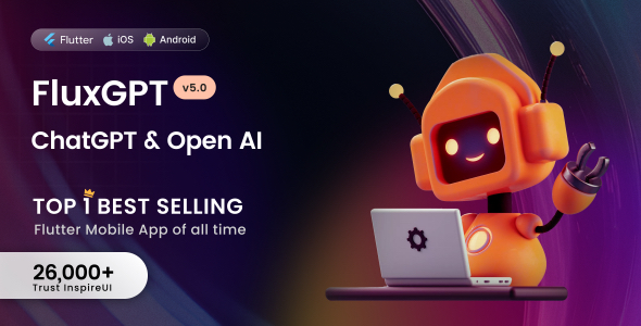 FluxGPT - Powerful ChatGPT, OpenAI Writing Assistant & Image Generator - Flutter Full App