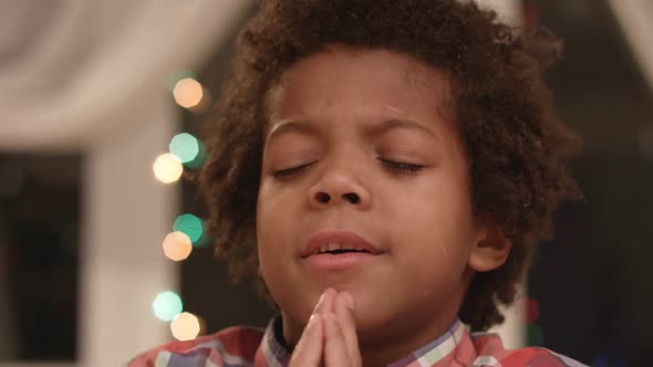 Little Boy Is Praying To God.