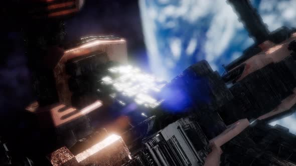 A View of the Earth and a Spaceship alt