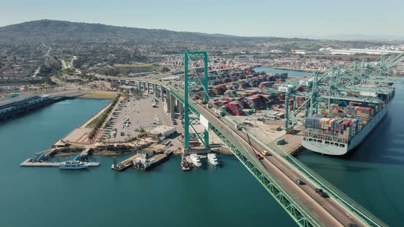  Aerial of Bay Bridge Tower with Downtown San Francisco on Motion Background