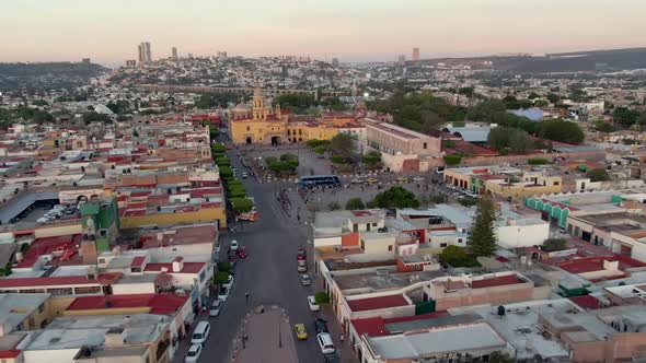 Temple and Convent of the Holy Cross of Miracles And Founders Square In Santiago de Queretaro, Mexic