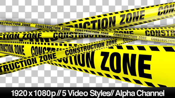 Yellow Construction Zone Boundry Tape - 5 Videos