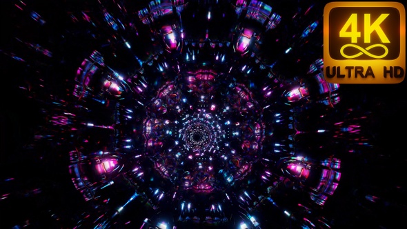 Travel through the Magic Colorful Tunnel Psychedelic Trip full of Divine Energy 3D Vj loop 4k trance