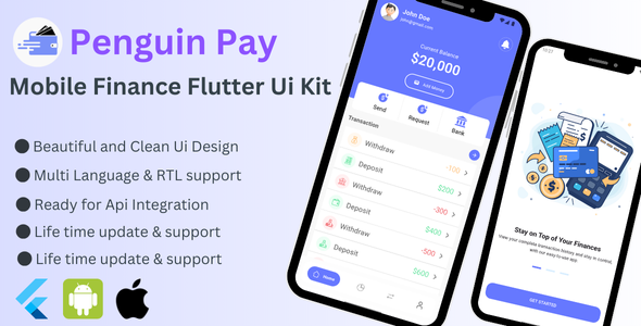 Flutter Complete Mobile Financial App UI Kit | MFS