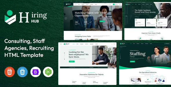 Hiring Hub – Staffing Agencies HTML Template – 0 Sold!