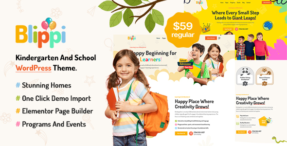 Blippi – Children Kindergarten WordPress Theme – 0 Sold!