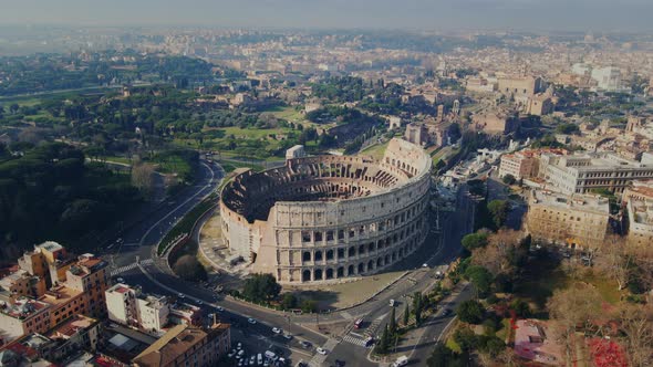 Roman Colosseum and nearby Parco del Celio