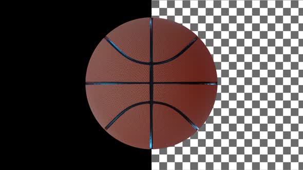 Spinning Basketball Ball. Looped Animation