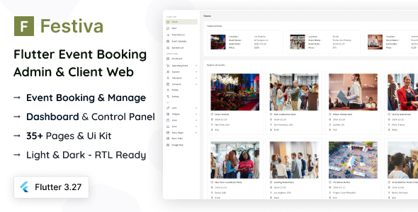 Festiva - Flutter Event Booking Admin & Client Web