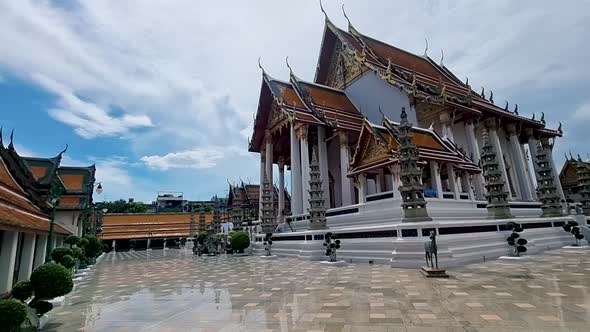 Wat Suthat Thepwararam Ratchaworahawihan the Royal Temple in Capital City Bangkok Thailand