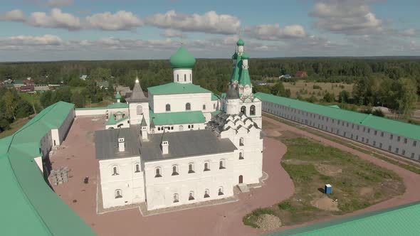 Alexander Svirsky Monastery Beautiful Summer Aerial Footage