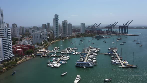 Cargo Port and Nearby Private Yacht Parking in Cartagena Colombia