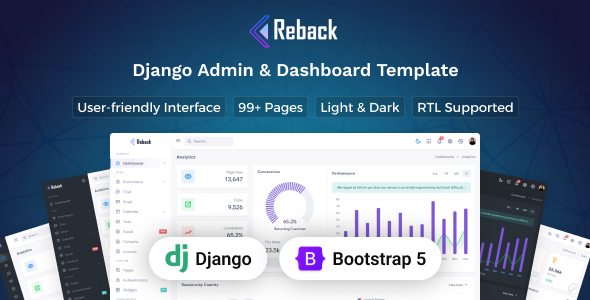 Reback – Django Admin & Dashboard Template – 0 Sold!