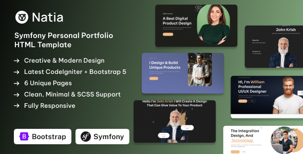 Natia – Personal Portfolio Symfony Template – 0 Sold!