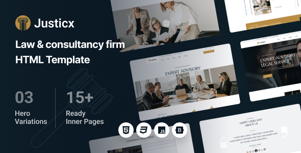 Justicx – Law & Consultancy Firm HTML Template – 0 Sold!