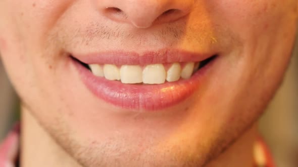 Man Smiling Lips and Teeth