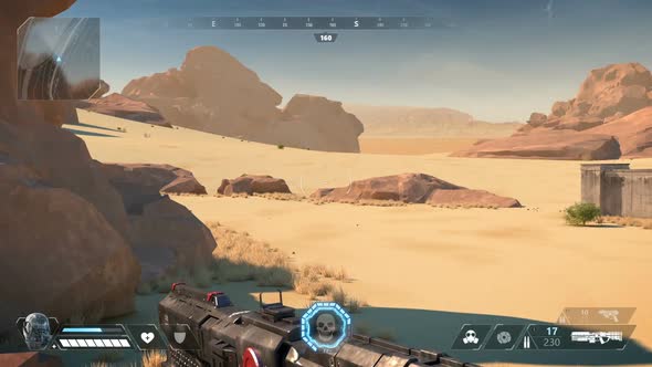 Fake Sci-Fi First Person Shooter, 3D Game with hud alt