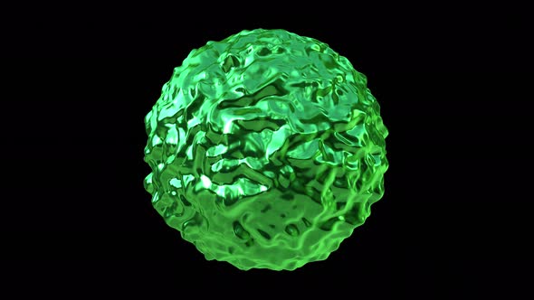 Bumpy Green Metal Liquid Ball