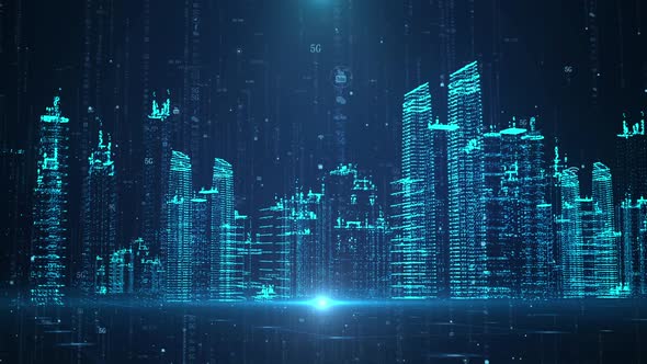 Background Of Virtual Future Technology Smart City