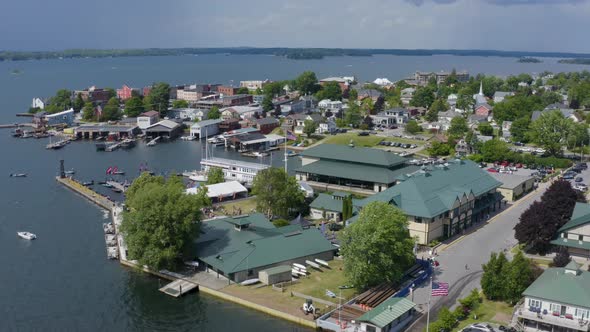 Clayton, New York, USA 2022 Bassmaster Elite Series  Fishing Tournament - Aerial Drone View in HD an