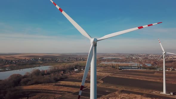 Aerial Photography of Windmills at an Air Power Plant