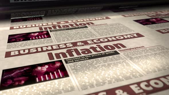 Inflation, unemployment and rising prices newspaper printing press