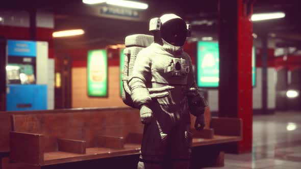 Astronaut at Underground Metro Subway