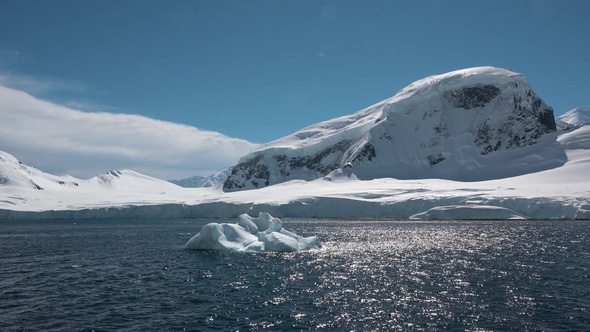 Icebergs in the Arctic. The result of global warming and climate change on our planet.