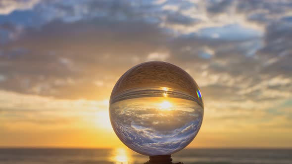 Time Lapse Cloud Moving In Beautiful Sky Inside A Crystal Ball.