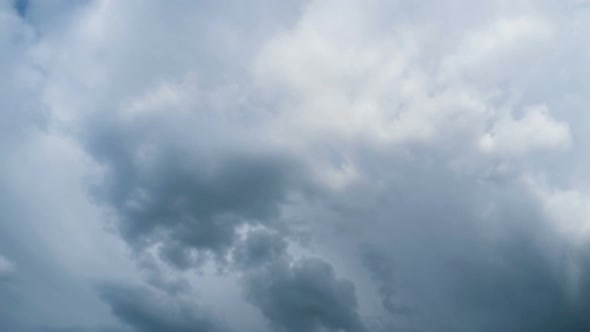 Clouds Move Smoothly in the Blue Sky. Timelapse