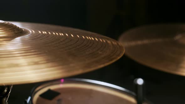 Musician Hits the Percussion Cymbal