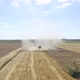 Combine harvesters drone low orbit - VideoHive Item for Sale