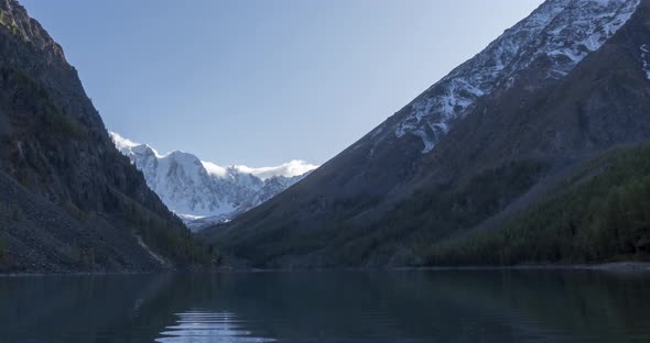 Mountain Lake Timelapse at the Summer or Autumn Time