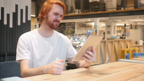 Redhead Beard Man Upset by Loss of Work Sitting in Laptop