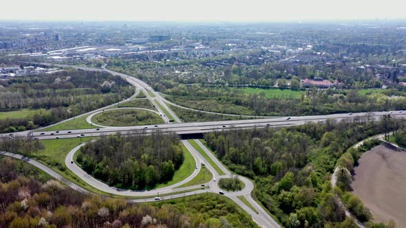 Motorway loop on Cologne highway, North Rhine-Westphalia, Germany