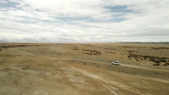 The Car Moves Offroad at High Speed