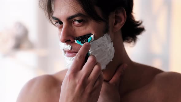 Careful Shaving Male Skincare Treatment Morning
