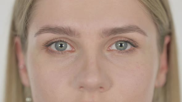 Eyes of Young Woman Looking at Camera