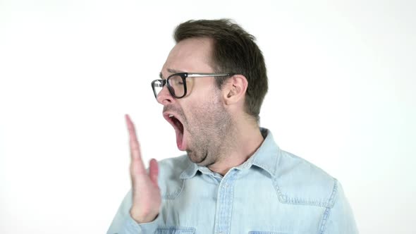 Yawning Man White Background