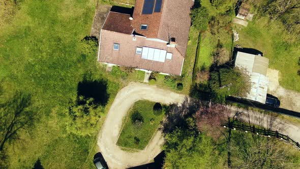 Top view of the ecological House in the Farm