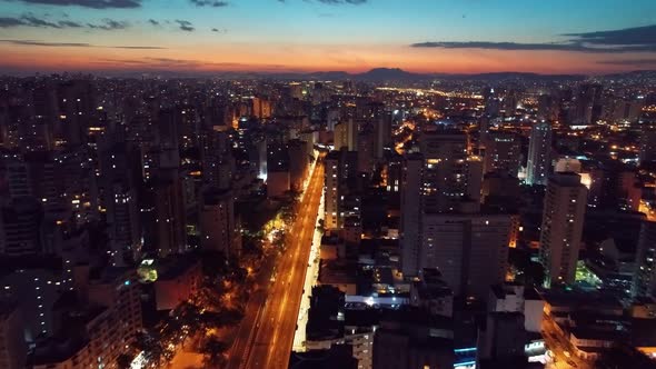 Cityscape of Sao Paulo Brazil. Stunning landscape of downtown district city.