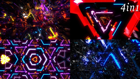 Virtual Neon - VJ Loop Pack (4in1)