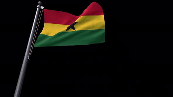 Ghana Flag With Alpha Channel  4K