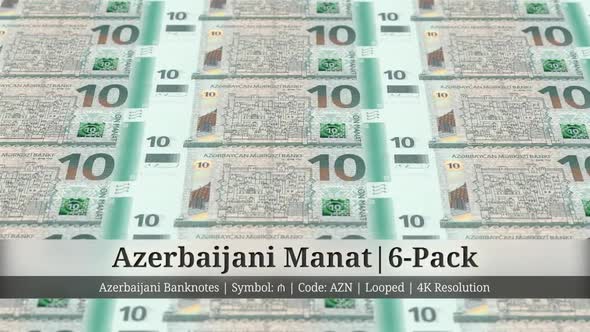 Azerbaijani Manat | Azerbaijan Currency - 6 Pack | 4K Resolution | Looped